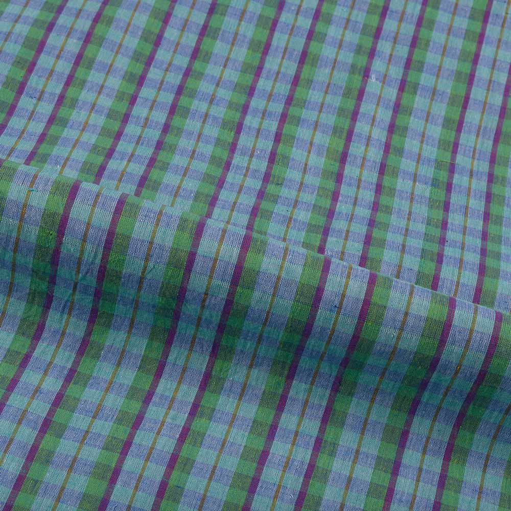 CHECK MULTI COLOR PURE COTTON 60 GSM HANDWOVEN FABRIC 349