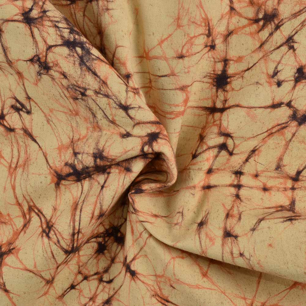 Abstract Yellow Batik Cotton 110 GSM Fabric - Hand Printed 08