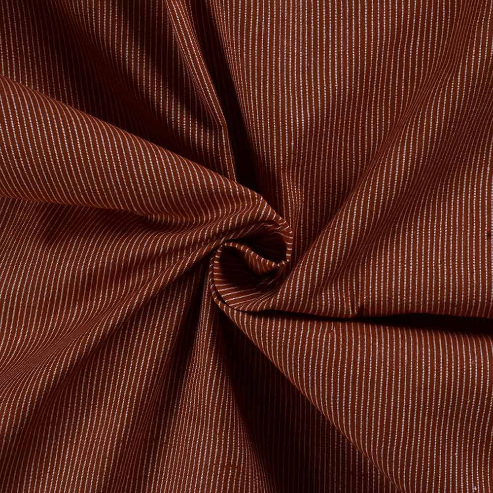 Stripe Brown Pure Cotton 90 GSM Handwoven Fabric