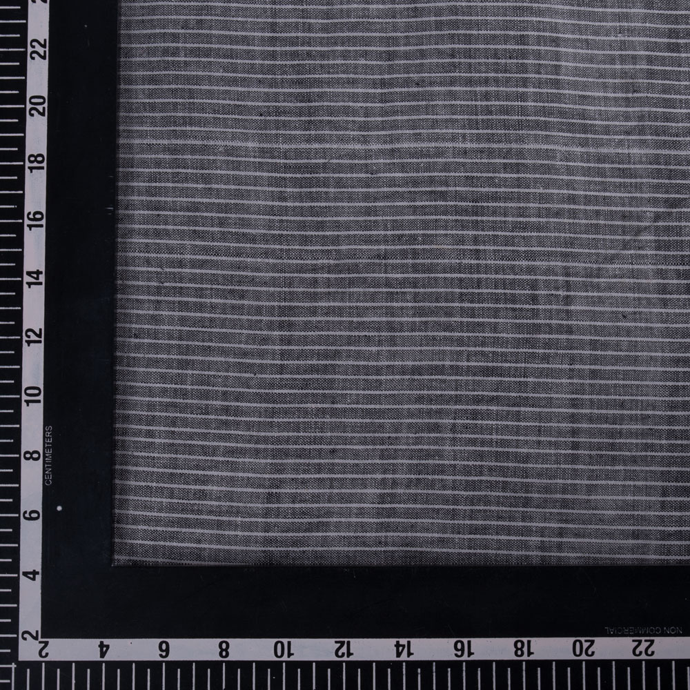 PINSTRIPE BLACK & WHITE PURE COTTON 110 GSM HANDWOVEN FABRIC