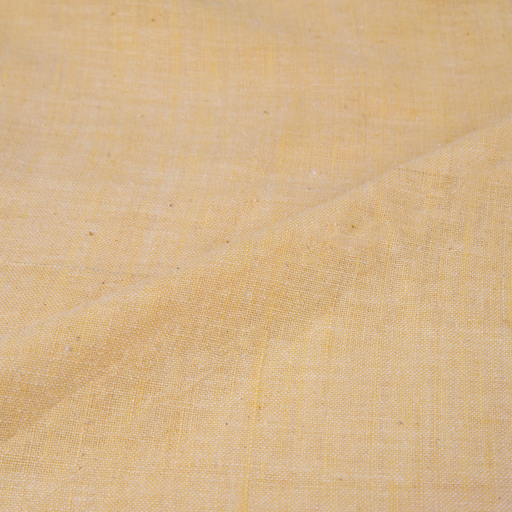 PLAIN YELLOW KHADI 122 GSM FABRIC - HANDSPUN & HANDWOVEN H17