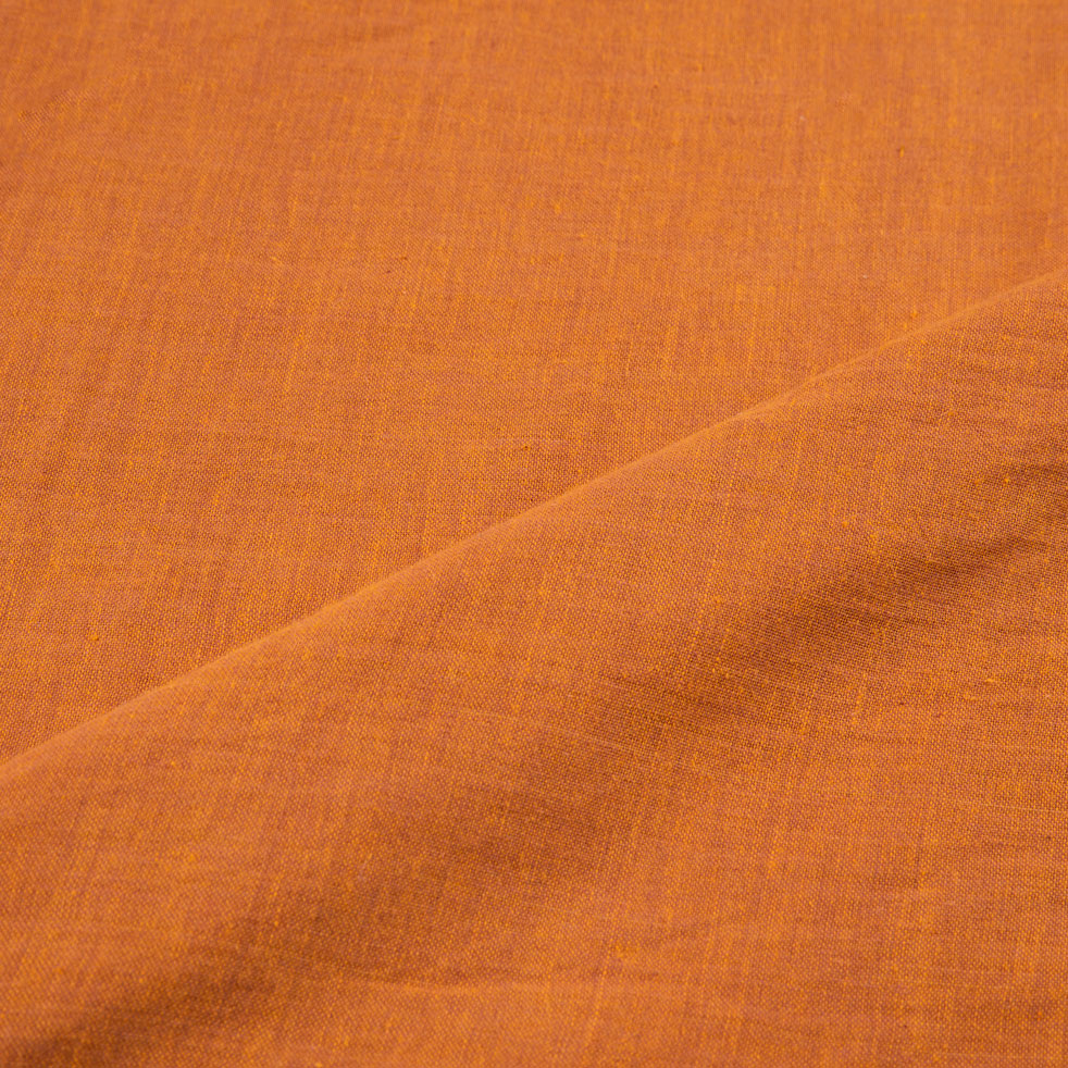 CROSS COLOUR BROWN PURE COTTON 97 GSM HANDWOVEN FABRIC