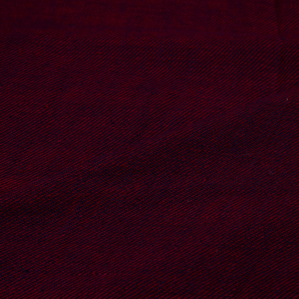 DENIM TWILL MAROON PURE COTTON 120 GSM HANDWOVEN FABRIC