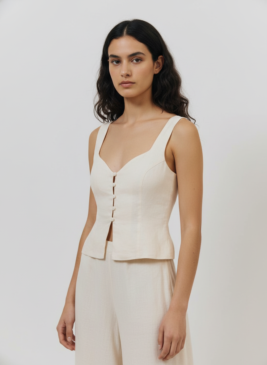 Paneled & Buttoned Top