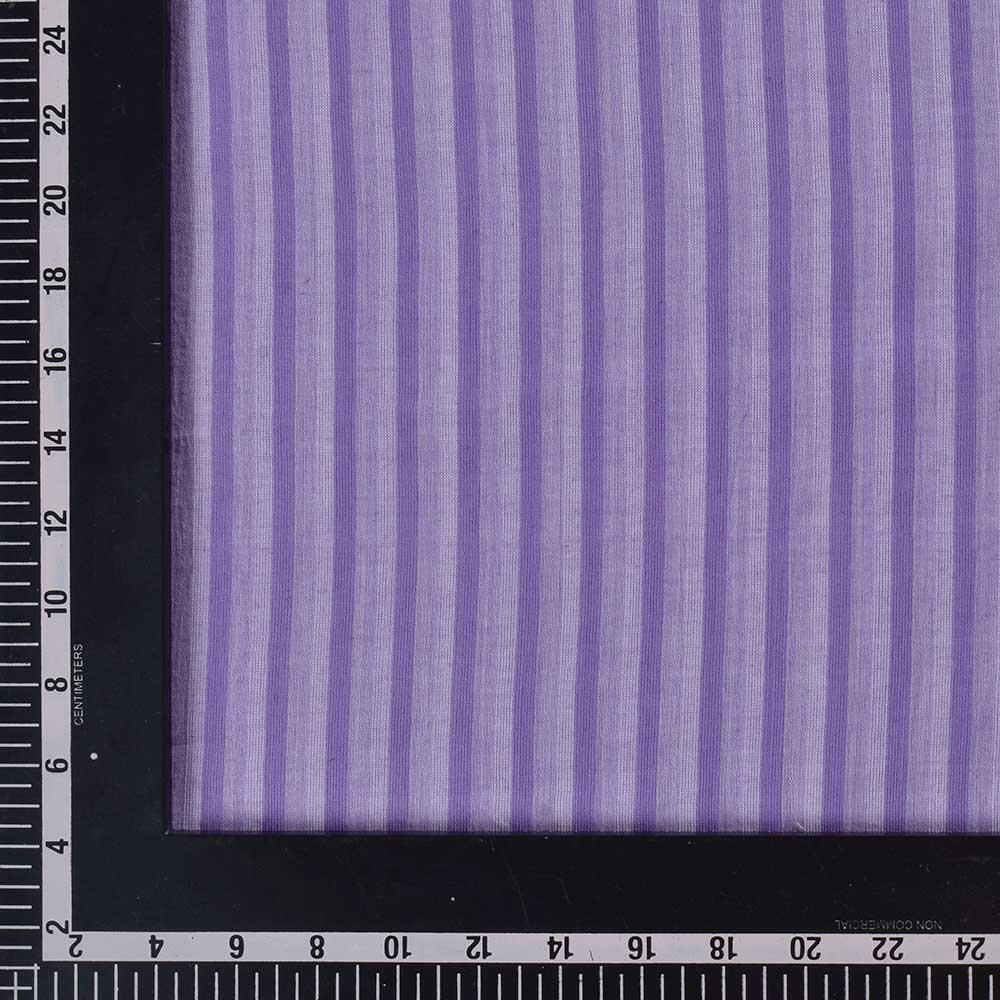 STRIPE LILAC PURE COTTON 95 GSM HANDWOVEN FABRIC