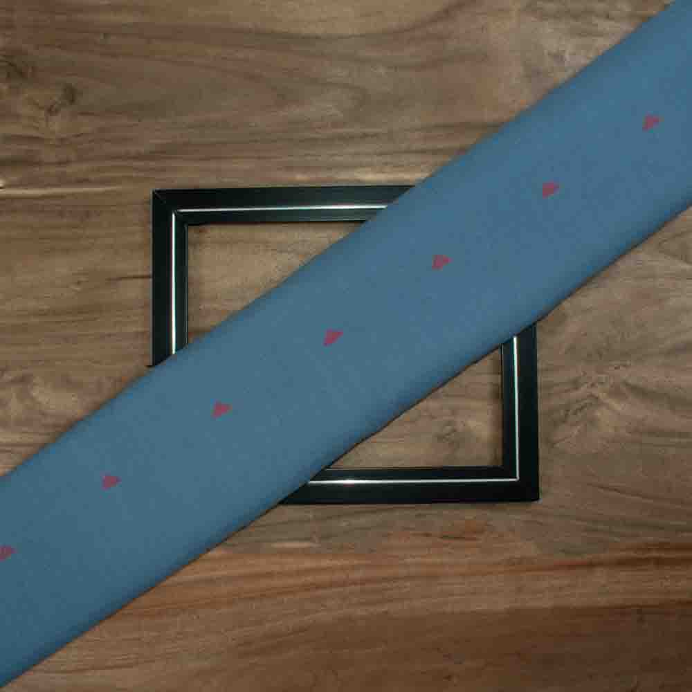 Geometric Blue Jamdani Pure Cotton 55 GSM Fabric 65