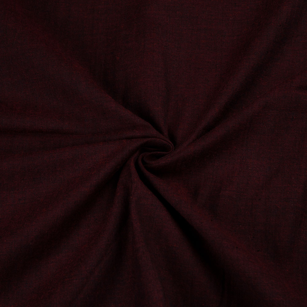 Cross Colour Deep Plum Pure Cotton 95 GSM Handwoven Fabric