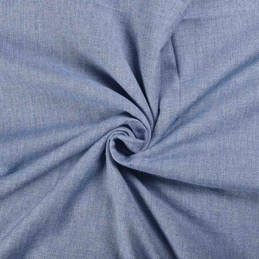 Herringbone Twill Blue Pure Cotton 97 GSM Handwoven Fabric