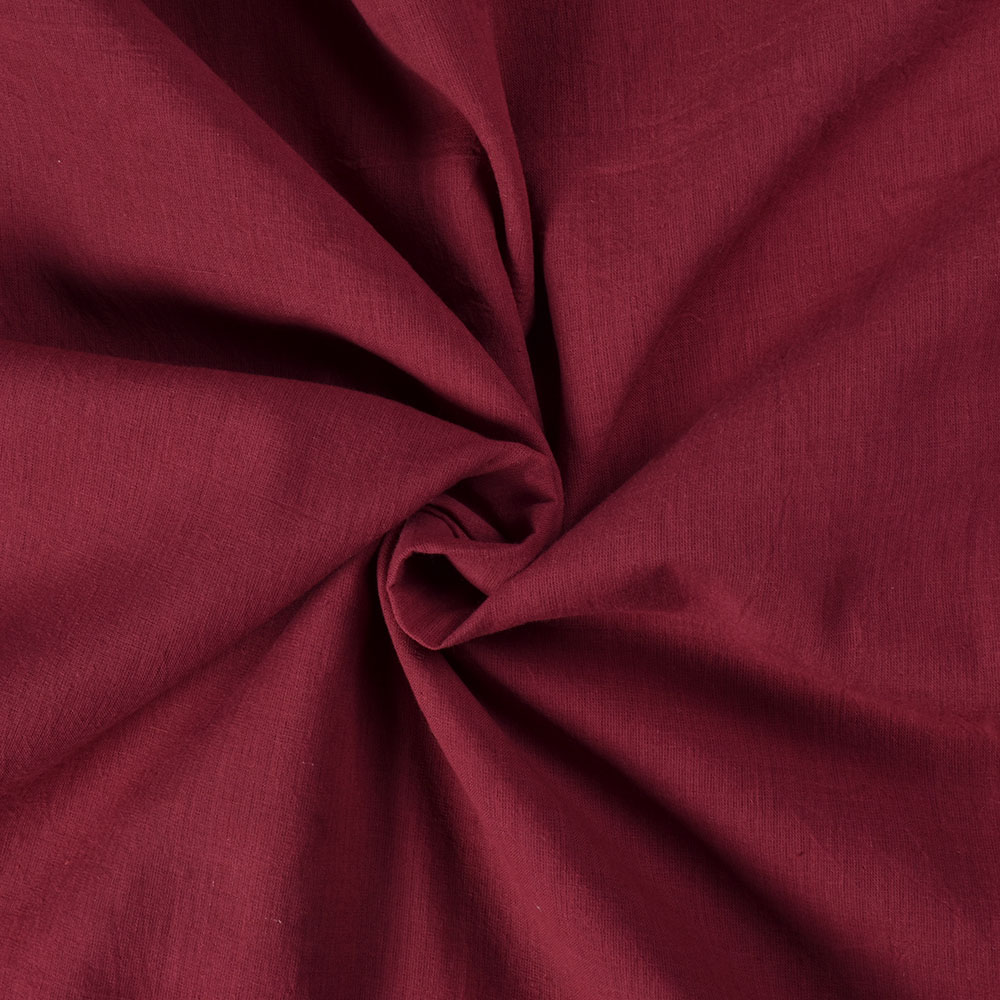 Plain Red Khadi Cotton 65 GSM Handwoven Fabric