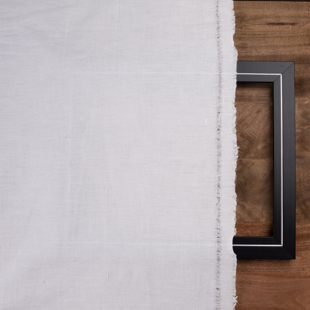 WHITE Muslin KHADI COTTON 120 GSM FABRIC - BLEACHED WHITE & DYEABLE 03