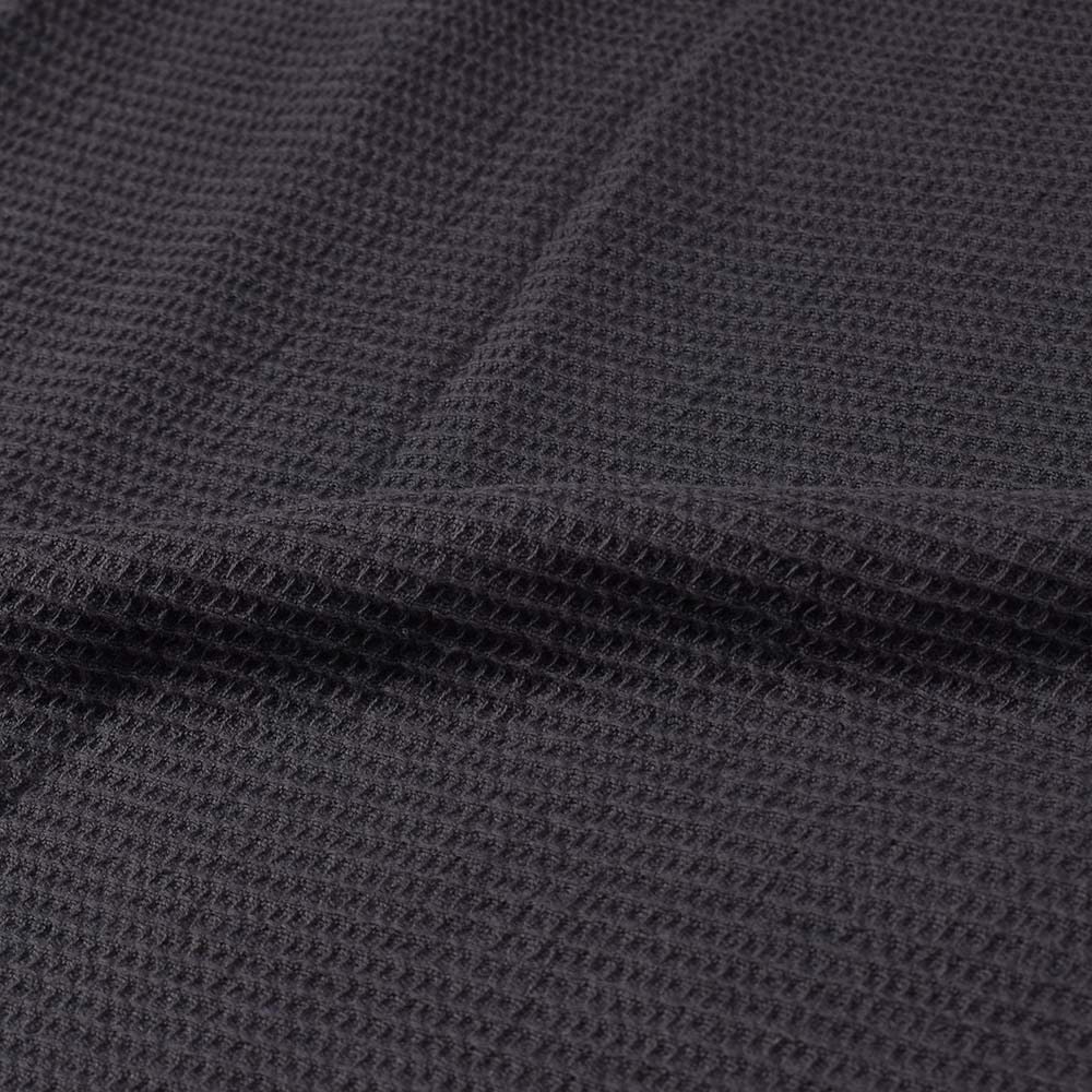 BLACK HONEYCOMB WEAVE PURE COTTON 122 GSM HANDWOVEN FABRIC