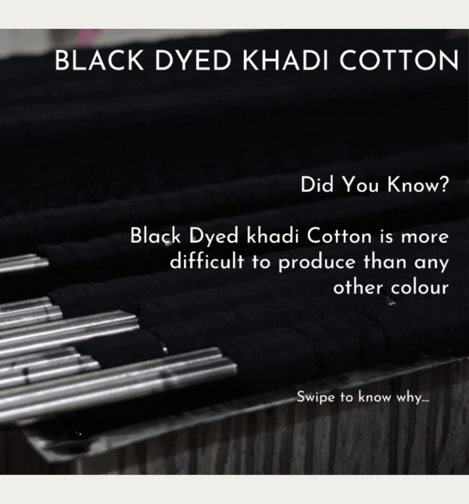 Black dyed Khadi Cotton