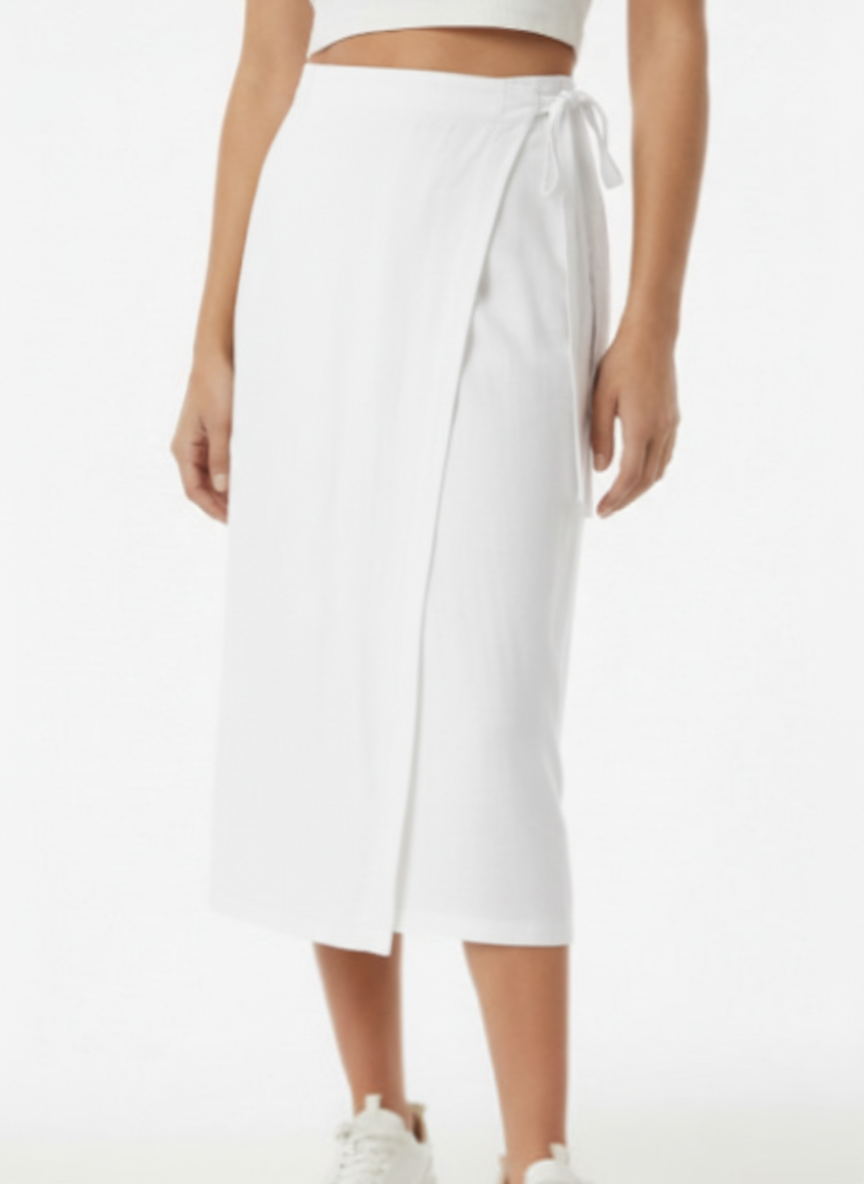 Tea Length Sheath Wrap Skirt