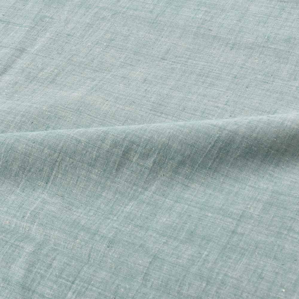 CHAMBRAY TEAL KHADI COTTON 75 GSM HANDWOVEN FABRIC H56