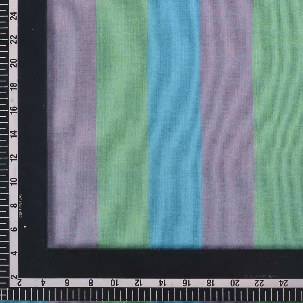 STRIPE MULTICOLOR PURE COTTON 98 GSM HANDWOVEN FABRIC 258
