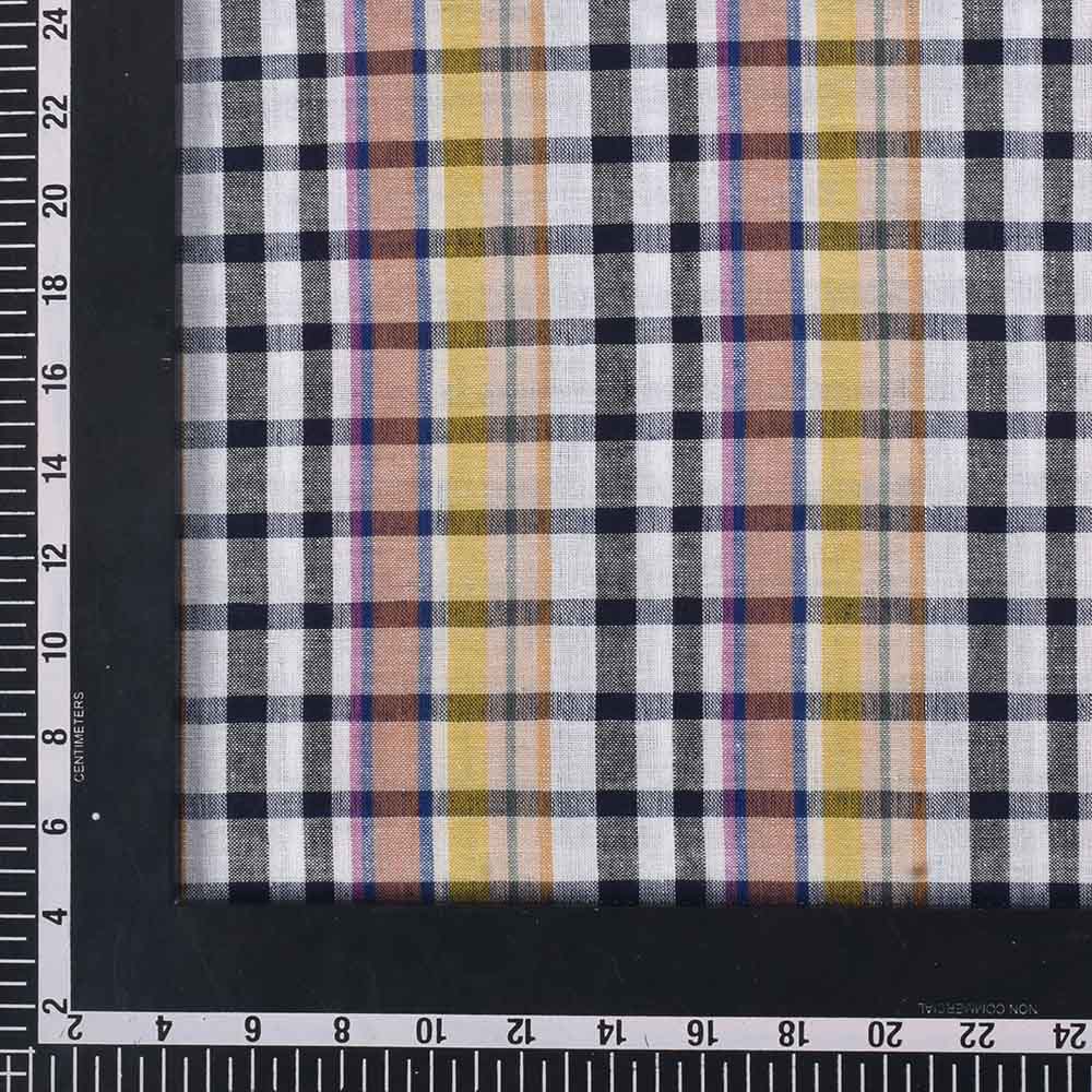 CHECK MULTICOLOUR PURE COTTON 95 GSM HANDWOVEN FABRIC 447
