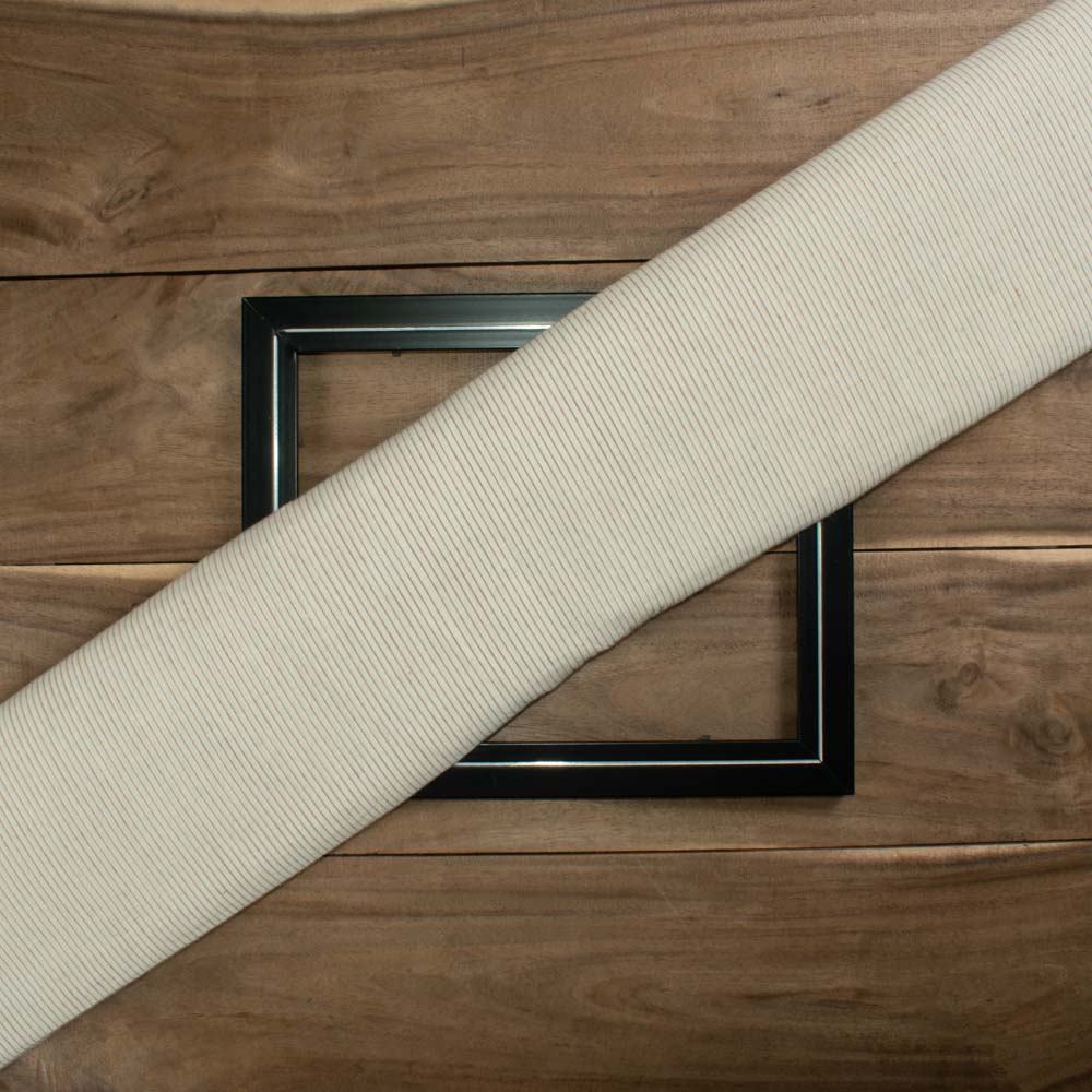 Stripe Cream Brown Pure Cotton 65 GSM Handwoven Fabric 03
