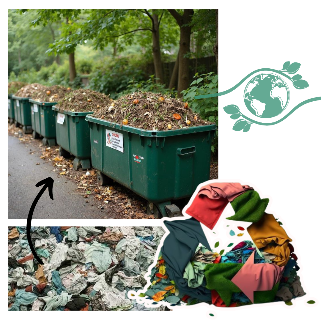 Fabrics that are a blend of natural and synthetic fibers cannot be composted