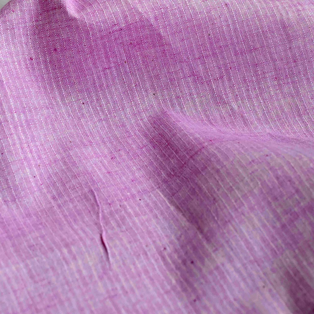 Stripe Pink Pure Cotton 86 GSM Handwoven Fabric