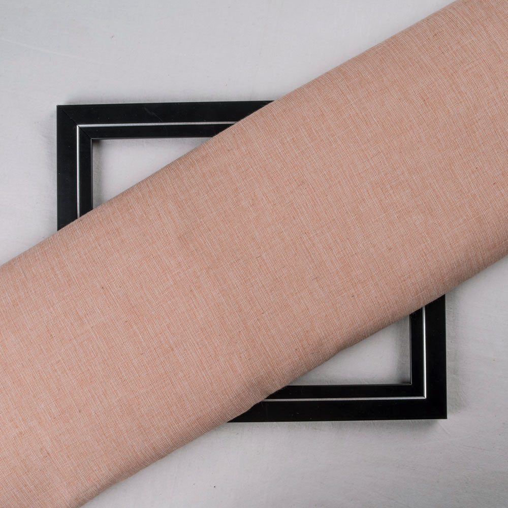 CHAMBRAY LIGHT BROWN PURE COTTON 105 GSM HANDWOVEN FABRIC