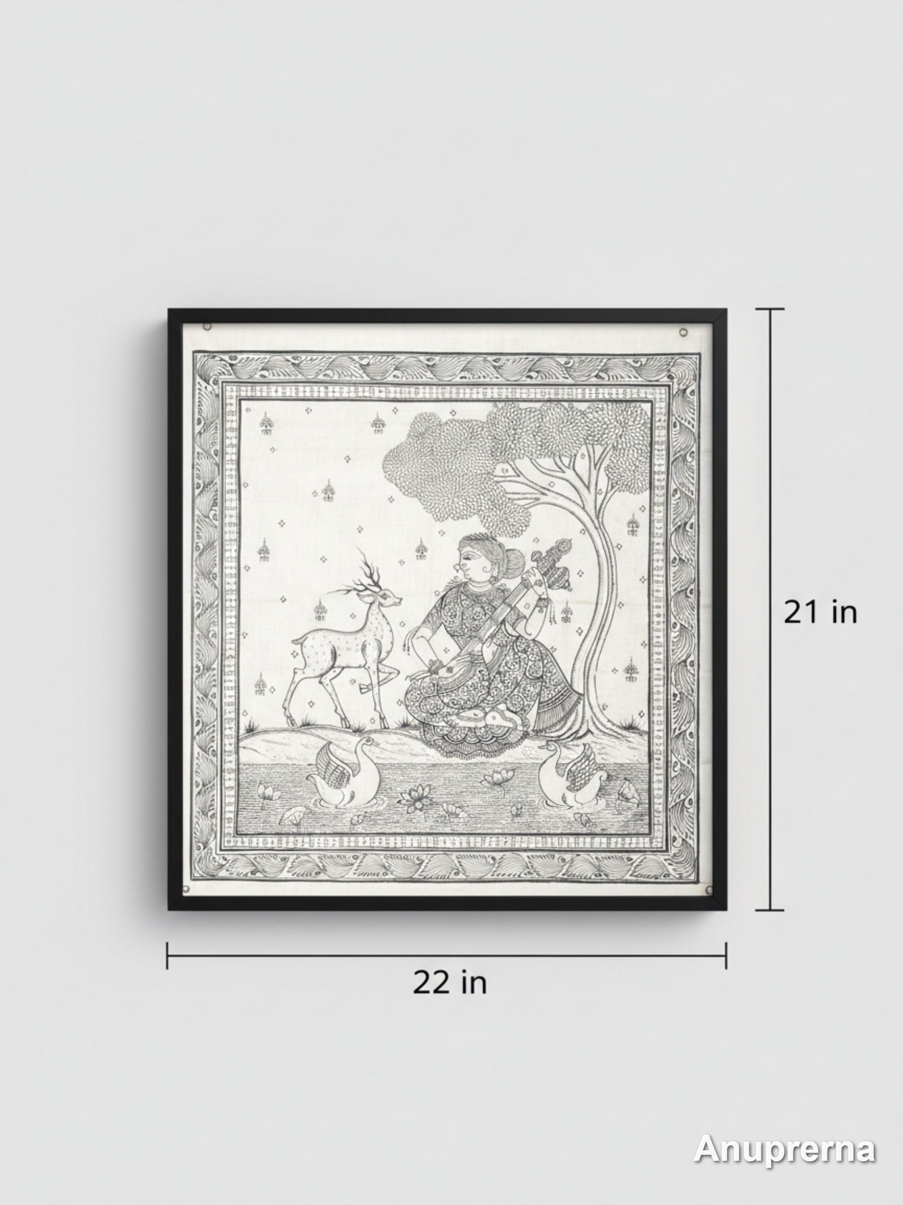 Maa Saraswati Pattachitra Wall Art Decor