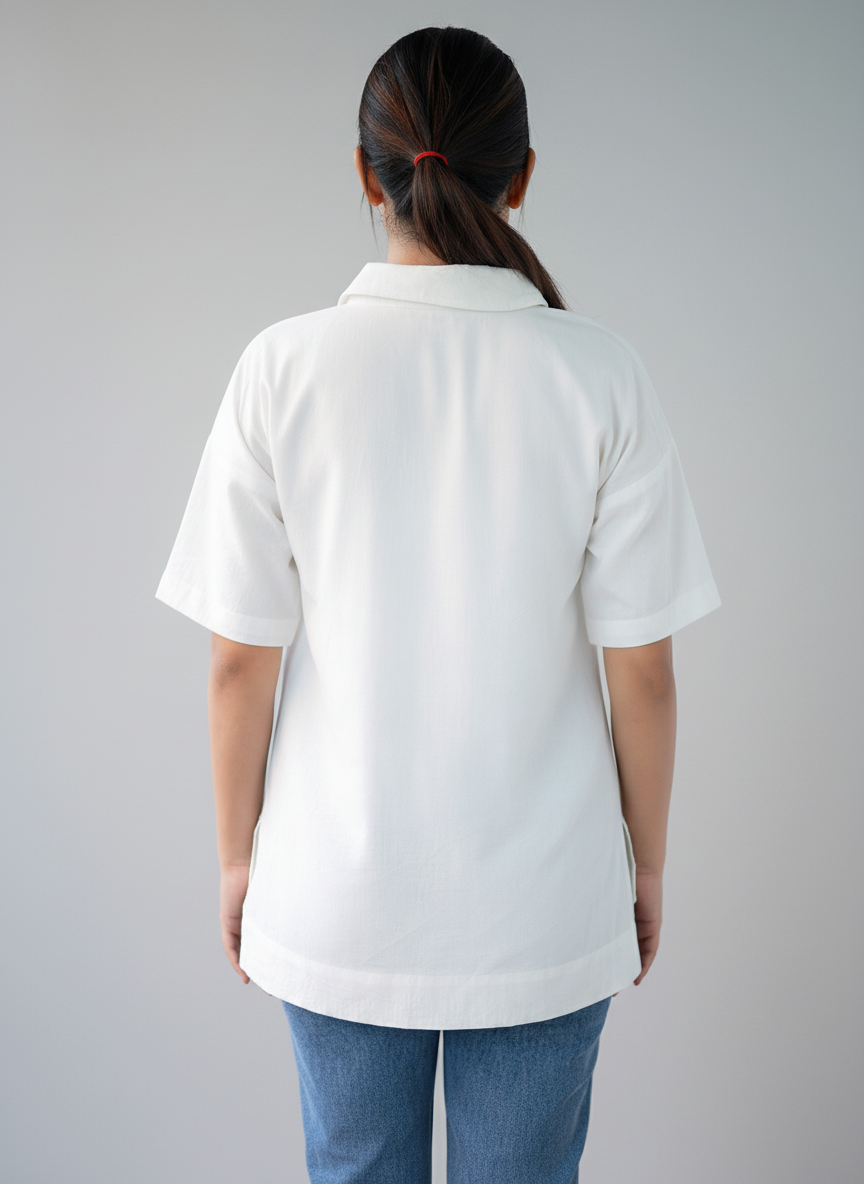 White V neck Top