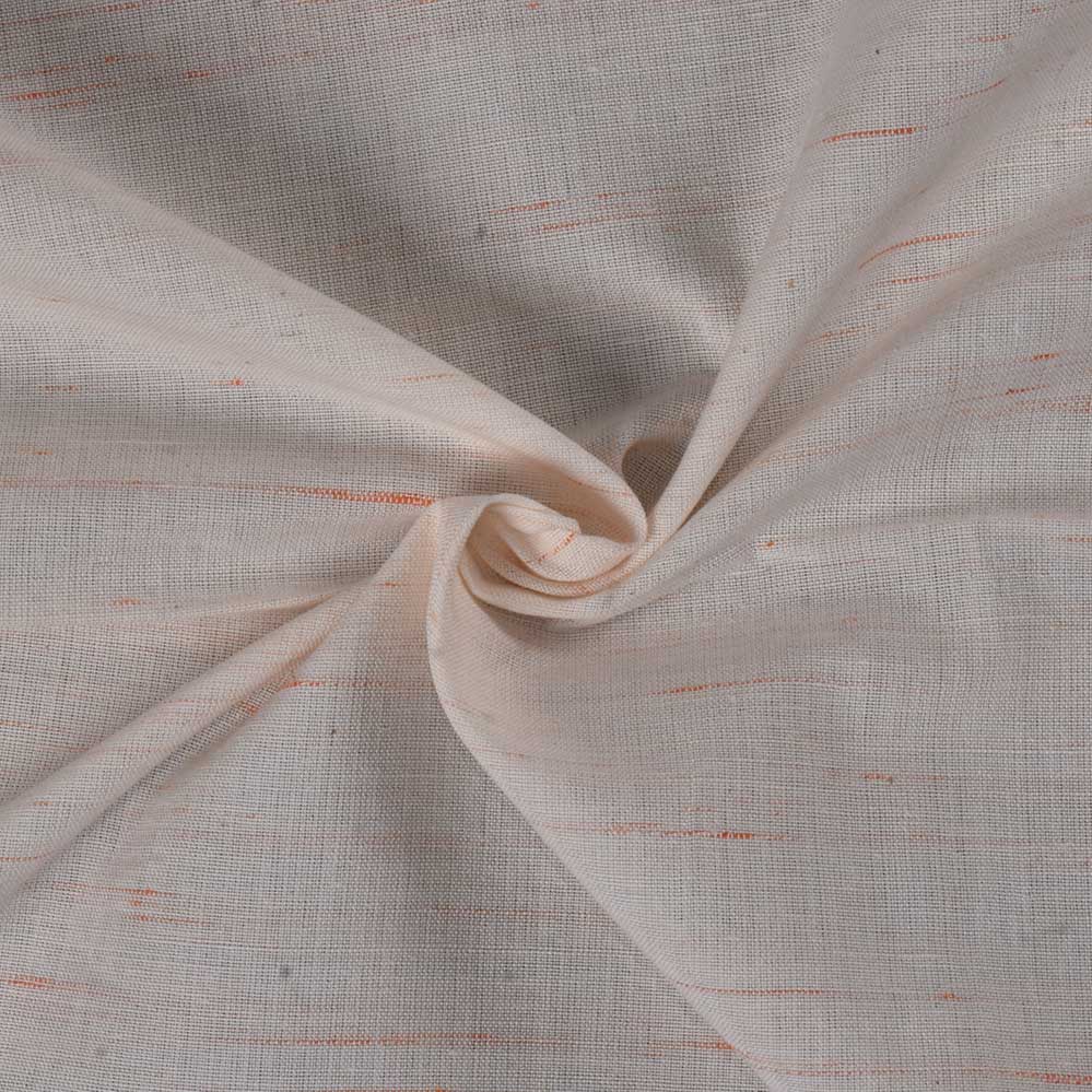Futki Orange Khadi Cotton 92 GSM Handwoven Fabric