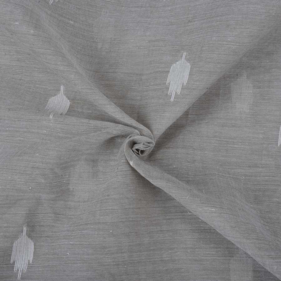 Geometric Light Grey Jamdani Pure Cotton 55 GSM Fabric 150