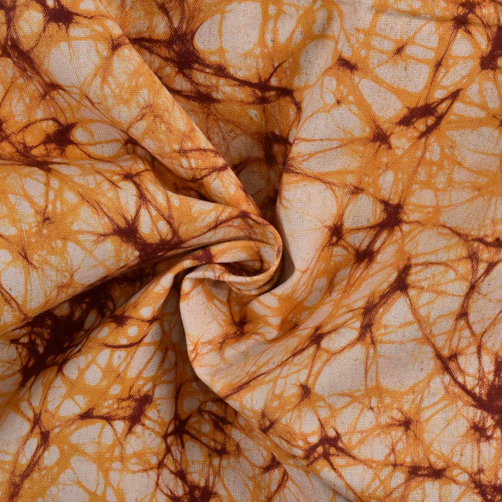 Abstract Yellow Batik Cotton 110 GSM Fabric - Hand Printed 10