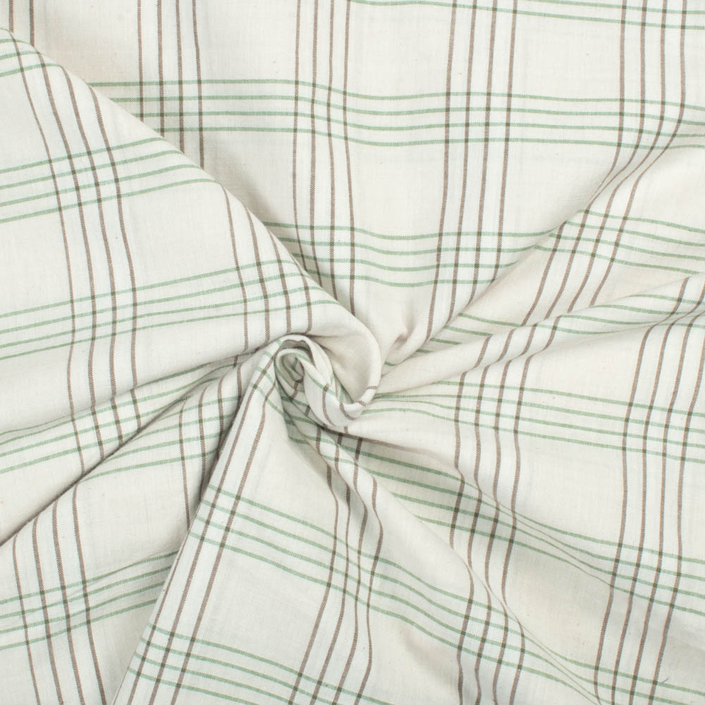 Check Multicolor Pure Cotton 105 GSM Handwoven Fabric 661