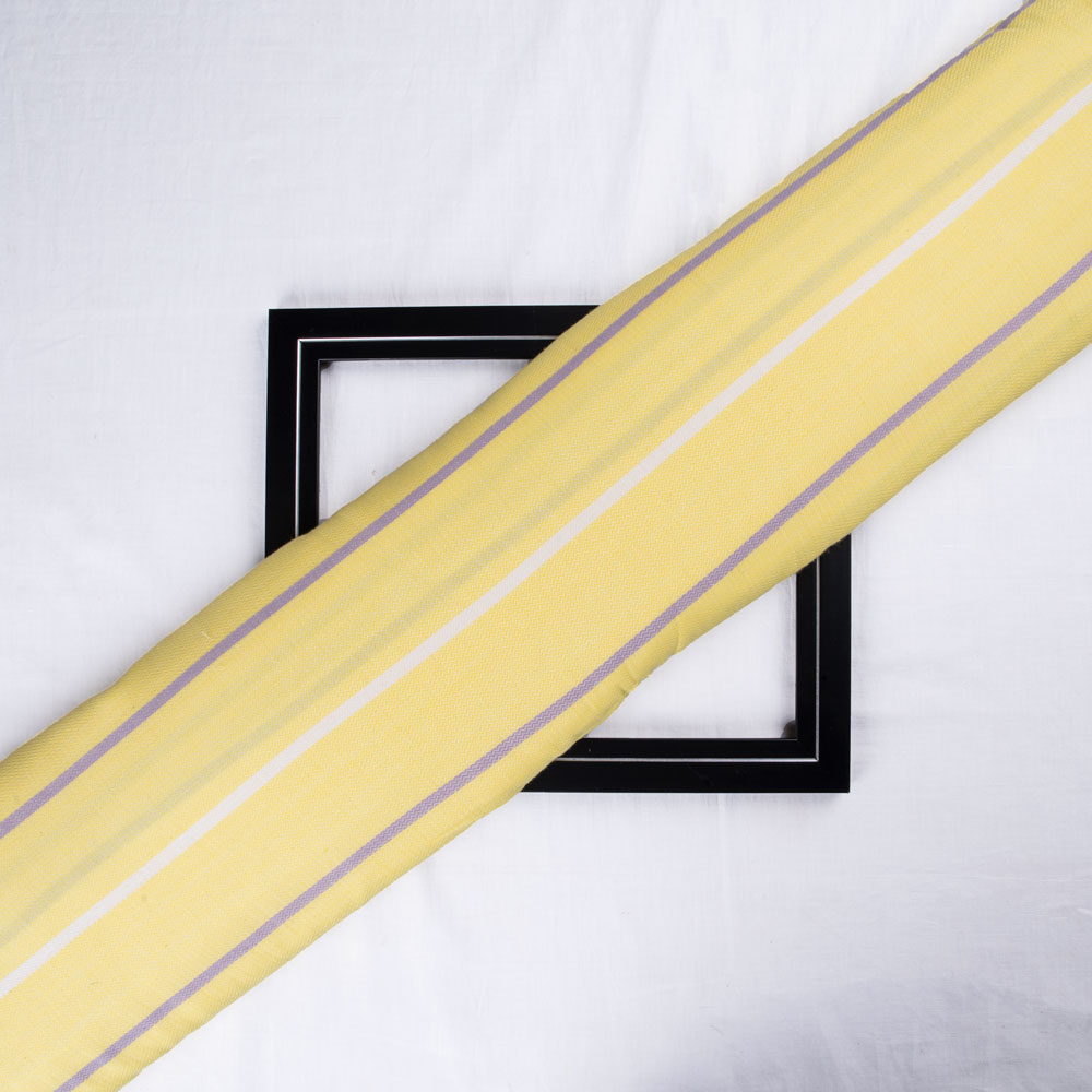 Stripe Yellow Jacquard Mercerised Cotton 103 GSM Fabric