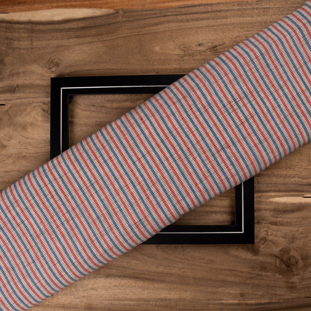 Check Multicolour Pure Cotton 88 GSM Handwoven Fabric 307