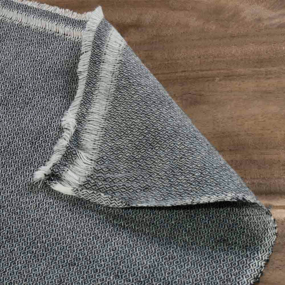 Black Diamond Twill Cotton Khadi 120 GSM Handwoven Fabric