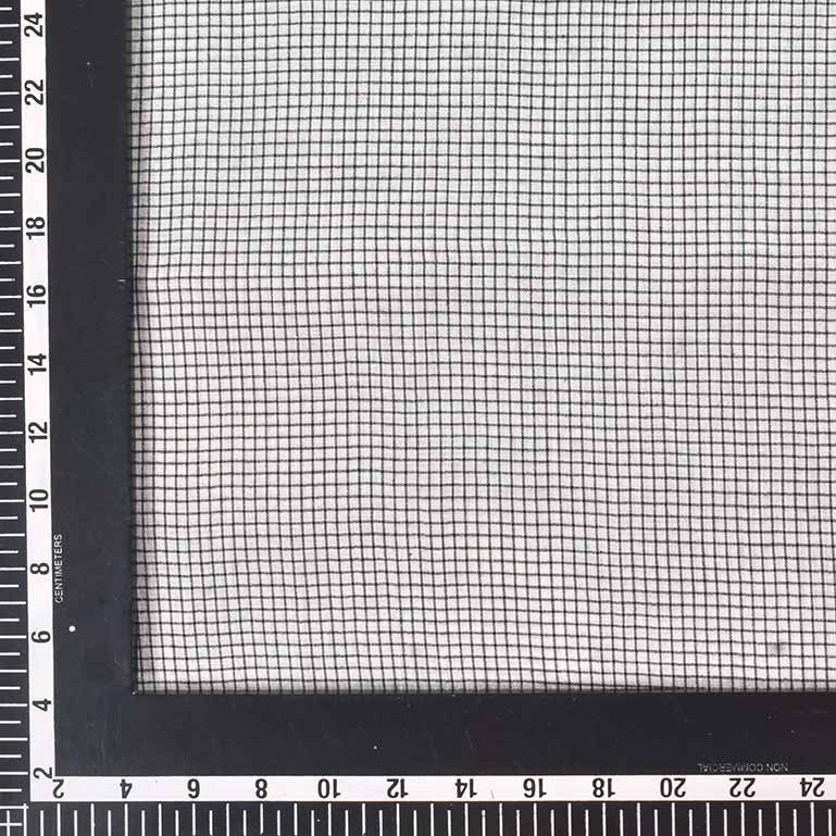 CHECK BLACK & CREAM PURE COTTON 65 GSM HANDWOVEN FABRIC