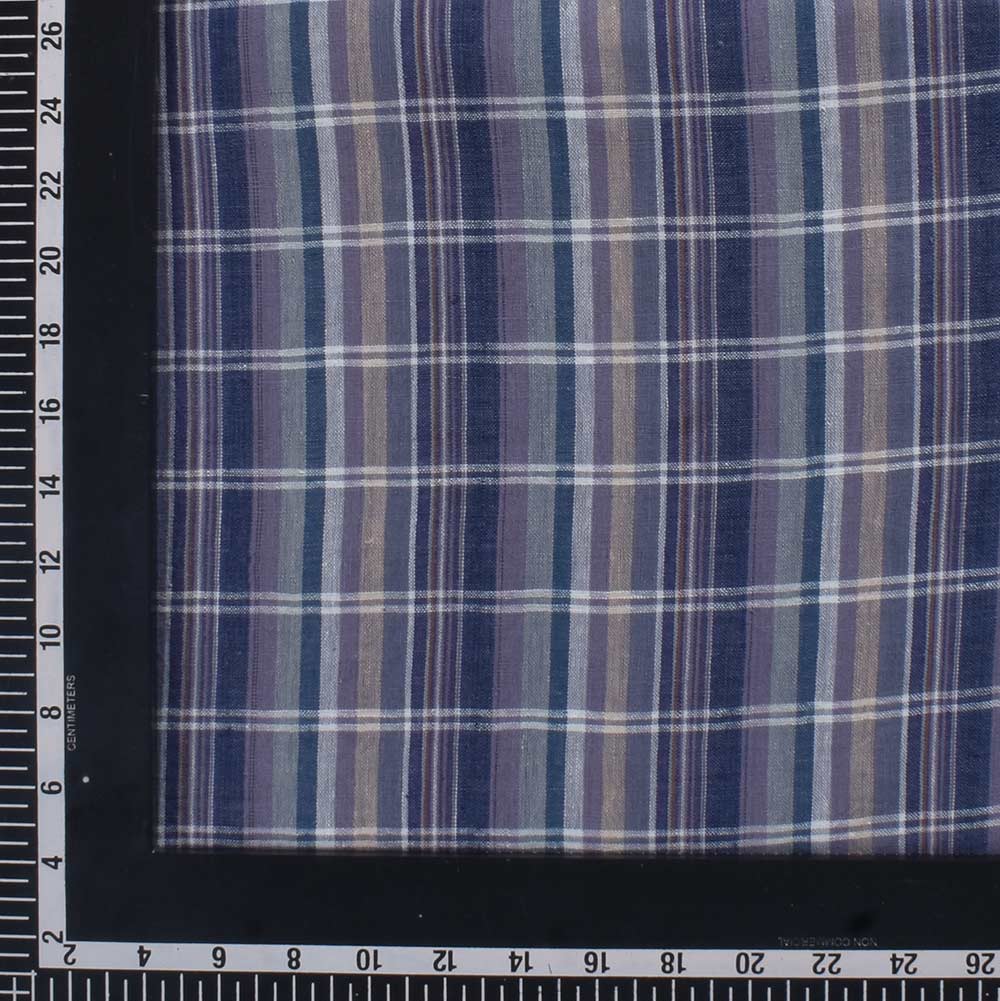 CHECK MULTICOLOR PURE COTTON 98 GSM HANDWOVEN FABRIC