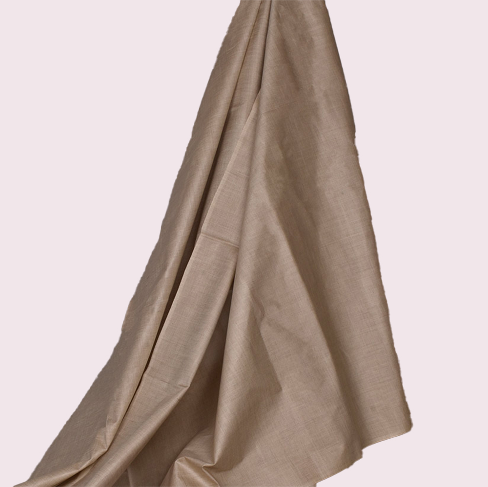 Plain Natural Matka & Tussar Silk Blend 107 GSM Handwoven Fabric