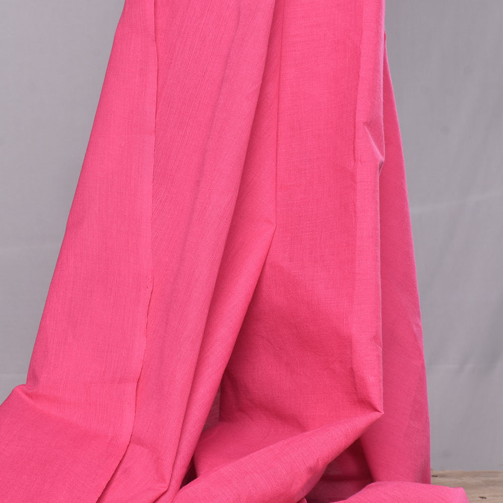 Plain Pink Pure Cotton 73 GSM Handwoven Fabric