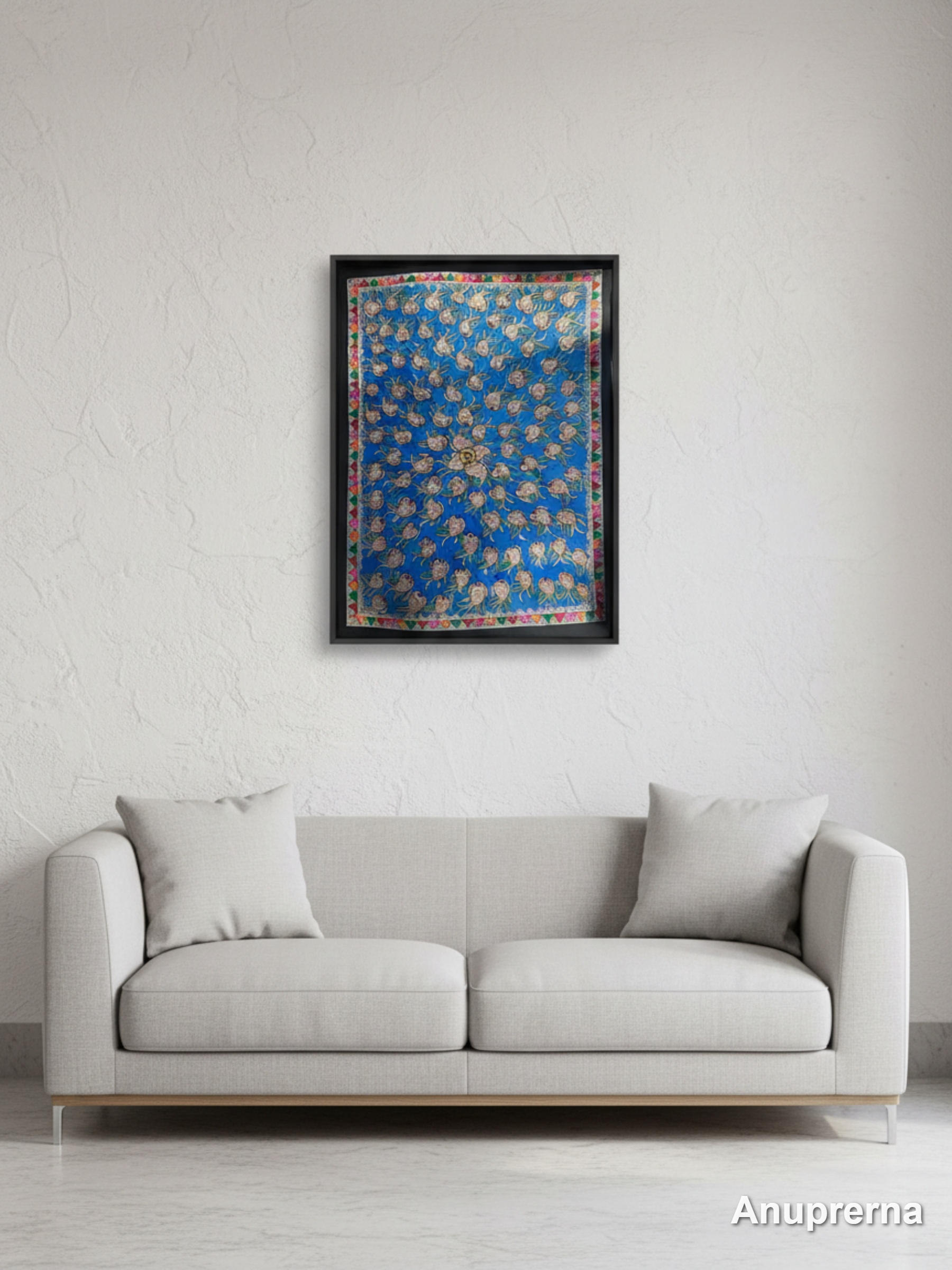 Fishes Under The Sea Madhubani Wall Art Decor