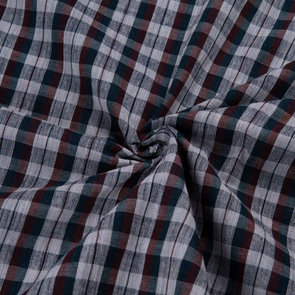 Check Multicolor Pure Cotton 92 GSM Handwoven Fabric 233