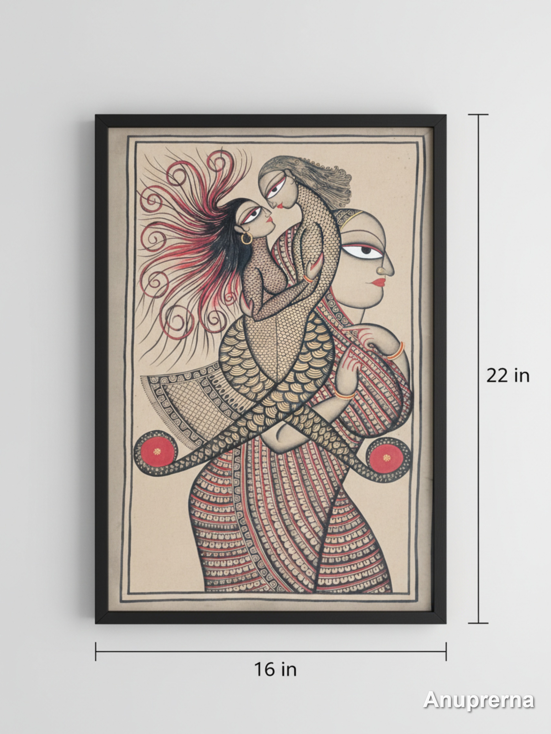 Abstract Love Monochromatic Pattachitra Wall Art Decor