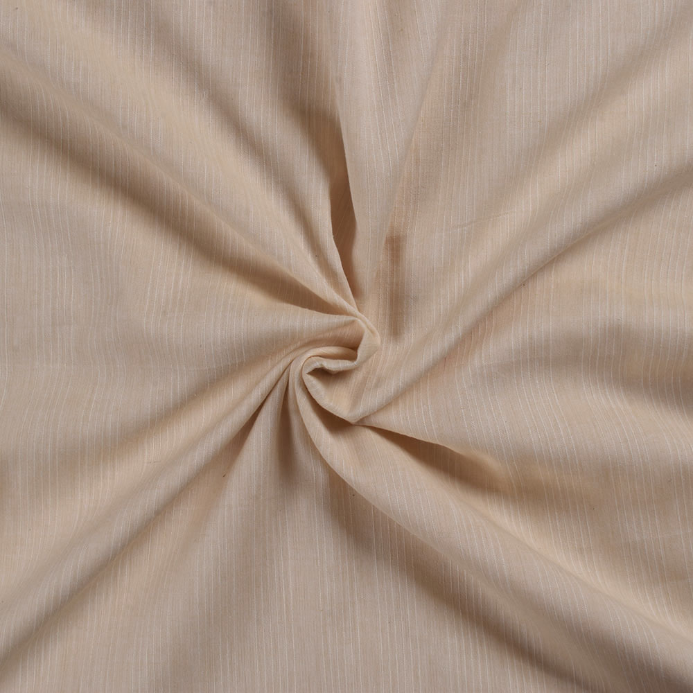 Stripe Light Peach Pure Cotton 80 GSM Handwoven Fabric W29