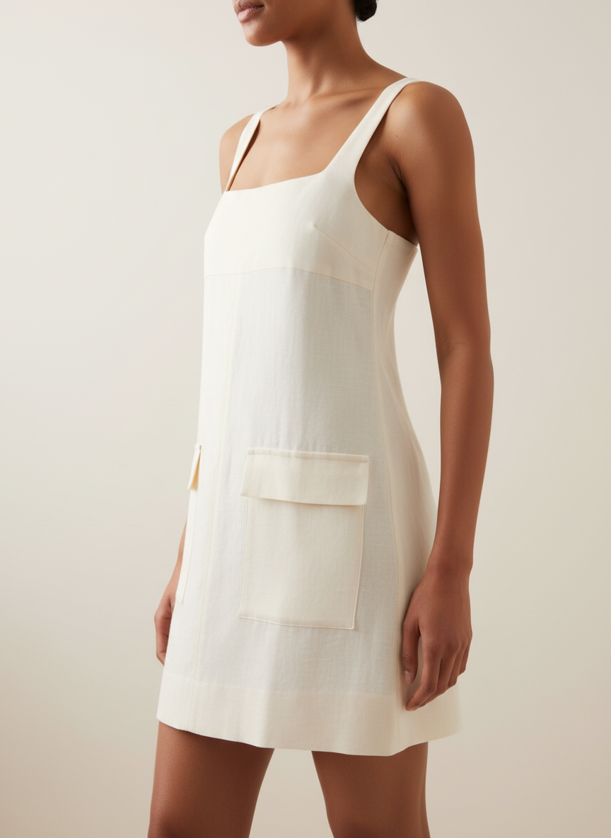Sleeveless Shift Dress With Pockets