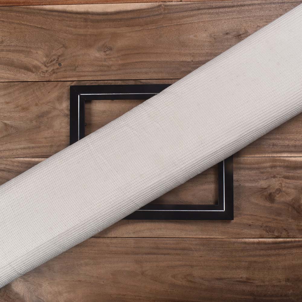 Ivory Colour Honeycomb Pure Cotton 122 GSM Handwoven Fabric