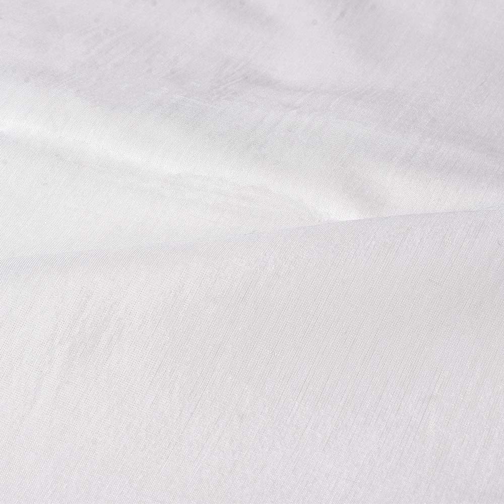 Plain White Bamboo And Cotton 85 GSM Handwoven Fabric
