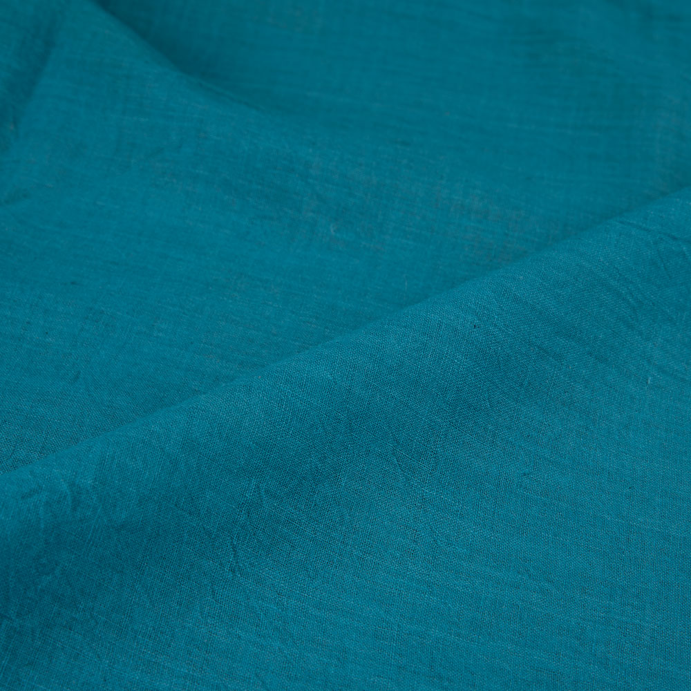 PLAIN BLUE PURE COTTON 65 GSM HANDWOVEN FABRIC