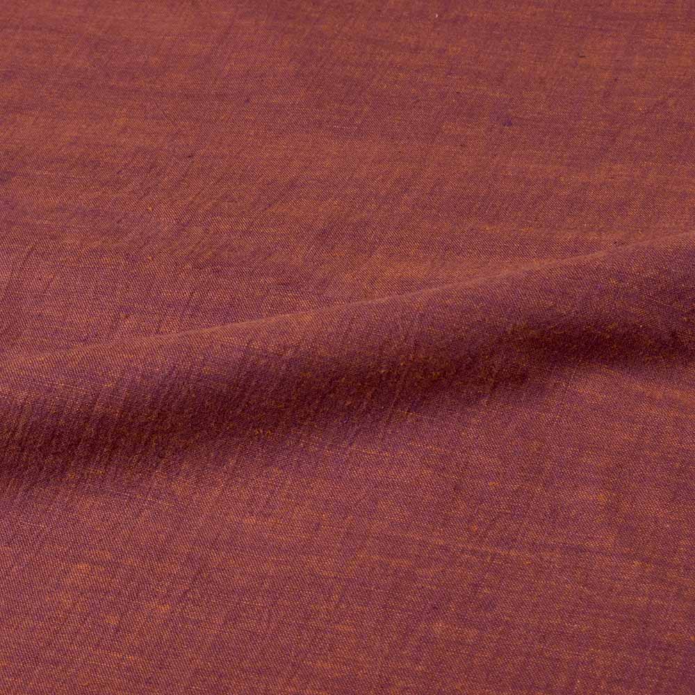 CROSS COLOUR BROWN PURE COTTON 92 GSM HANDWOVEN FABRIC