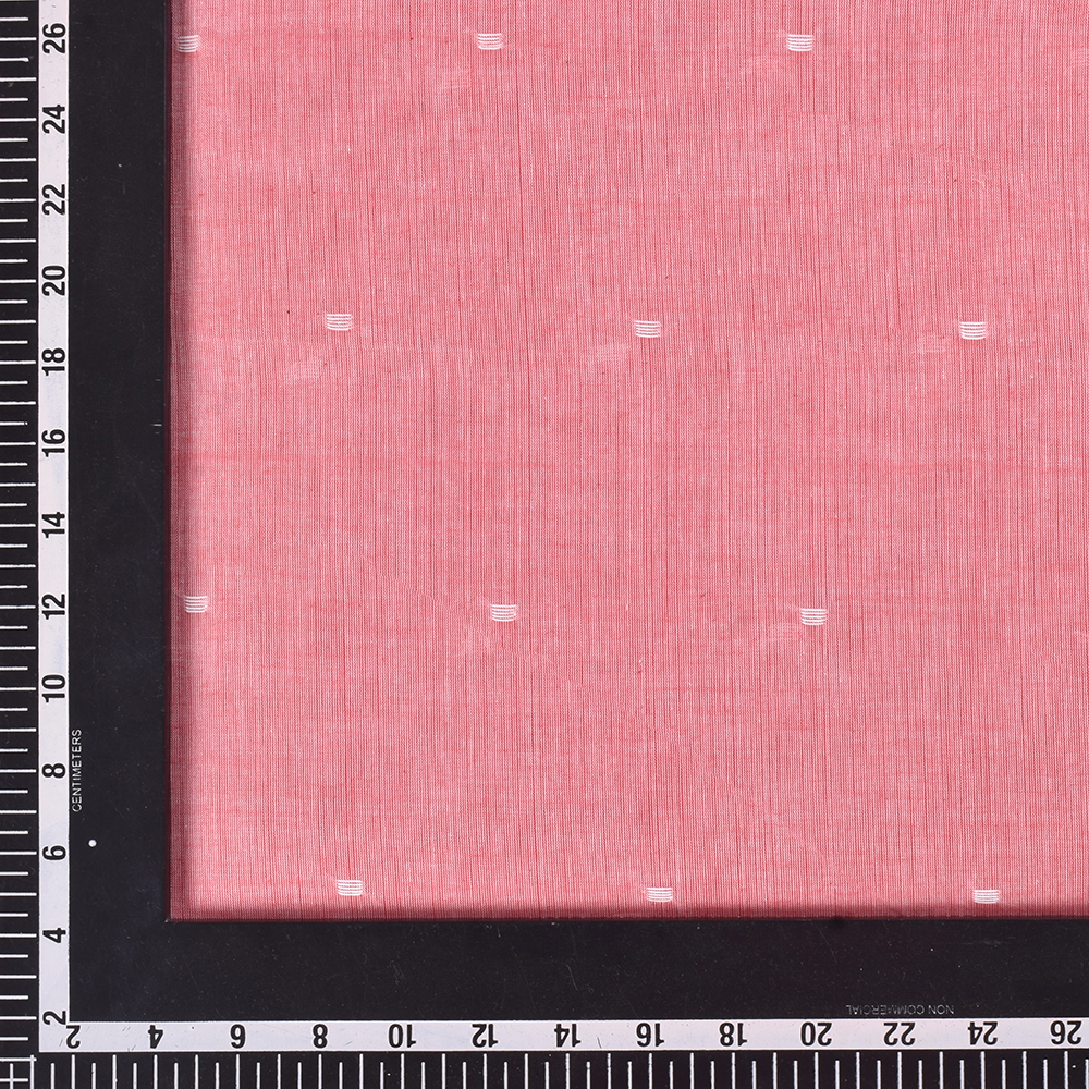 PINK GEOMETRIC JAMDANI PURE COTTON 55 GSM HANDWOVEN FABRIC