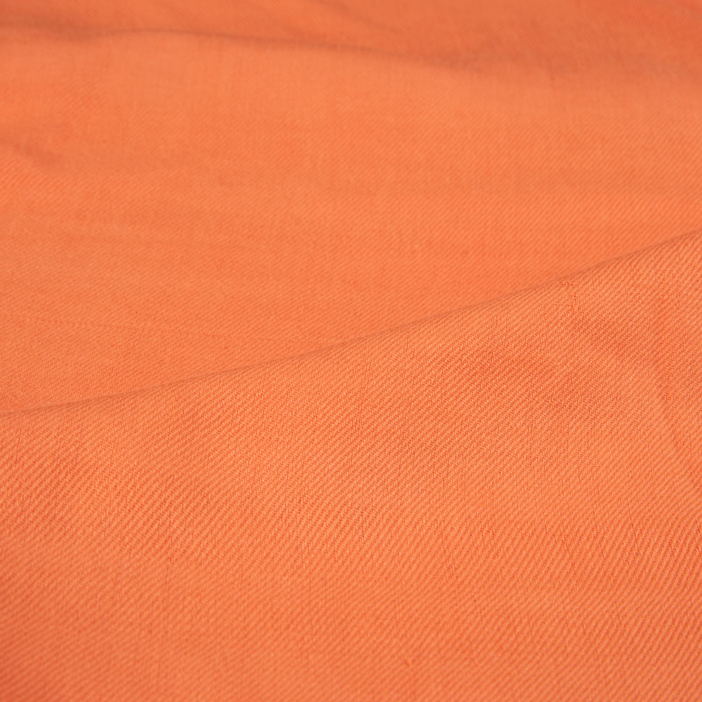 SOLID SATIN TWILL ORANGE PURE COTTON 102 GSM HANDWOVEN FABRIC