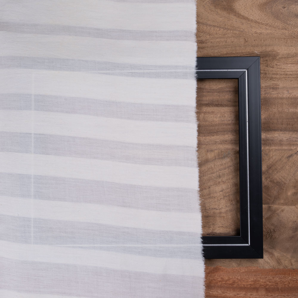WHITE STRIPE COTTON 91 GSM FABRIC - BLEACHED WHITE & DYEABLE