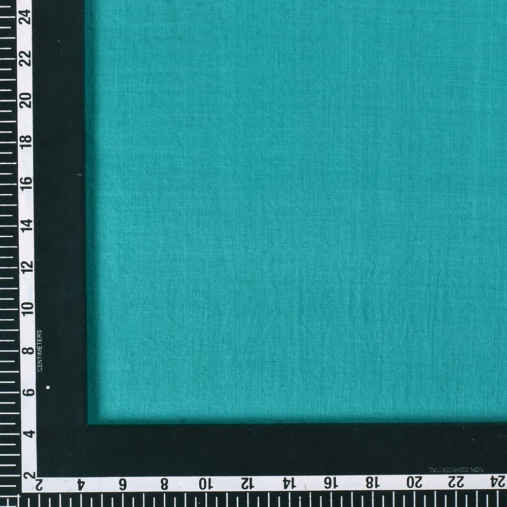 PLAIN TEAL KHADI COTTON 65 GSM HANDWOVEN FABRIC